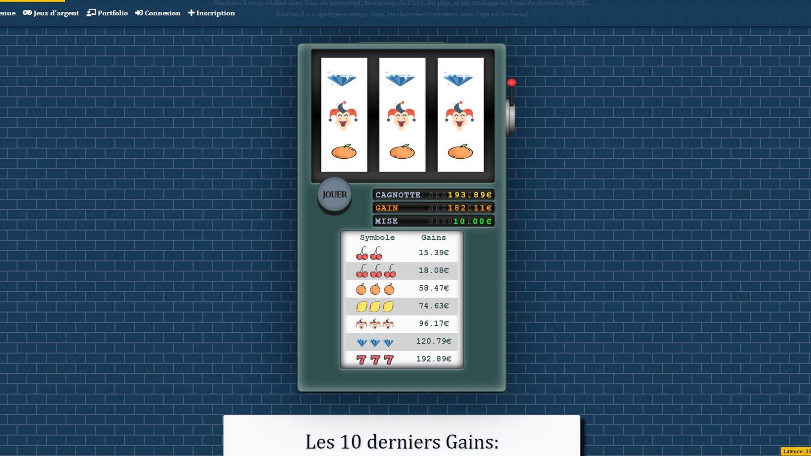 Un tirage gagnant sur la machine à sous
